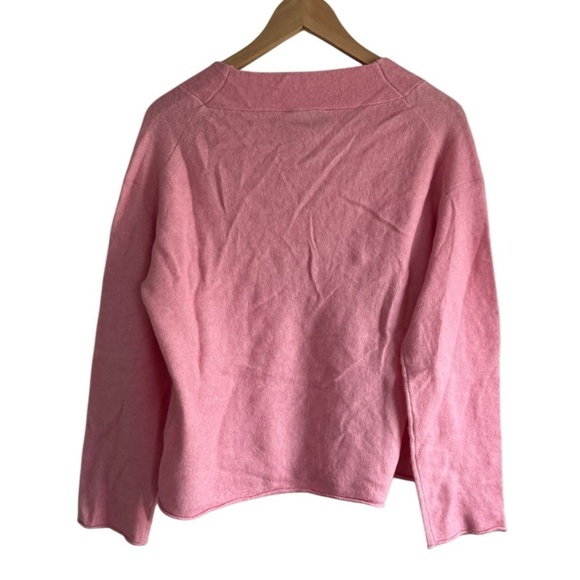 Everlane The Cozy Stretch V-neck Sweater Pullover‎ Pink XS Wool Pink Peony - Picture 5 of 5
